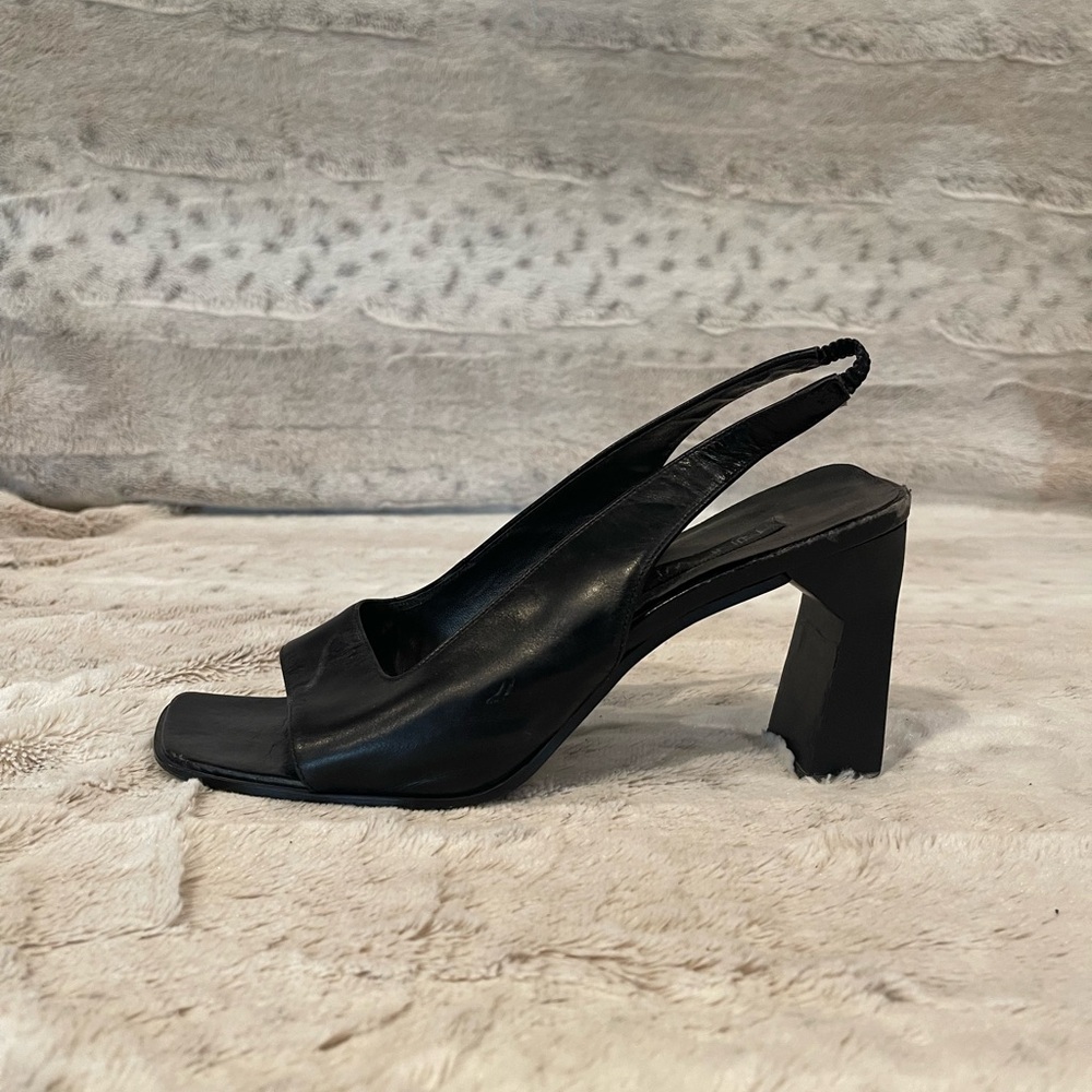 Nine West Black Leather Slingback Heels – Size 7.5M